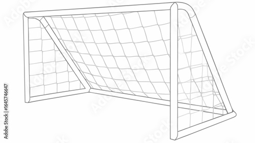 Simple Outline Illustration of a Soccer Goal.