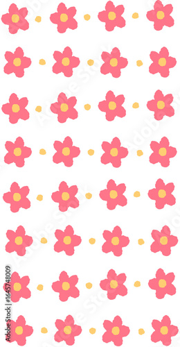 Cute Flower Pattern Illustration, Hand-drawn Floral Design