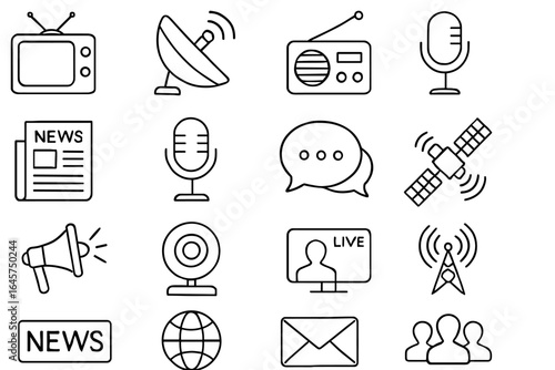 Media and Communication Icons Set