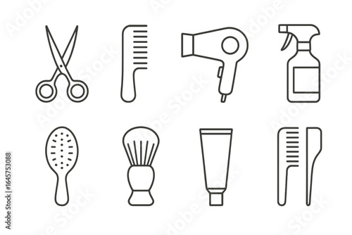 Pet Care Icons Collection – Dog, Cat, Bird, Fish, Paw and Bone Symbol Set