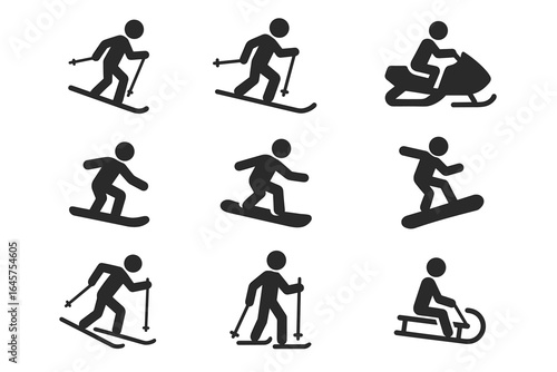 Winter Olympics 2026 Icons – Skiing, Snowboarding, Biathlon, Snowmobile