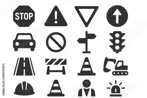 Road Signs and Traffic Icons Set_simple_compose