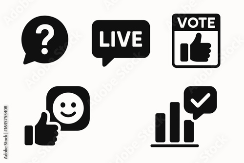 Live Voting and Feedback Icons Set_simple_compose