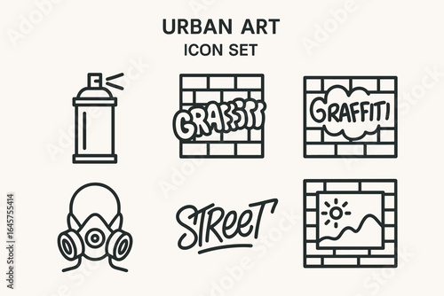 Urban Art and Graffiti Icons Set_simple_compose