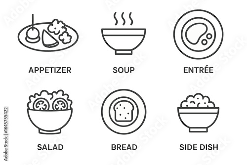 Restaurant Menu Icons Set_simple_compose
