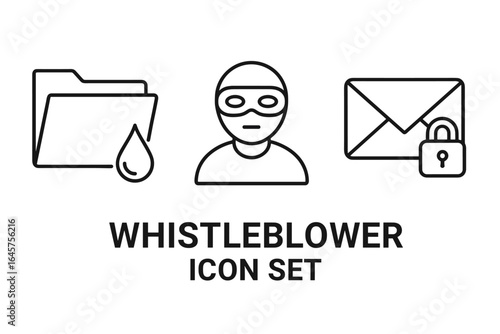 Set of Whistleblower Icons in Minimal Style