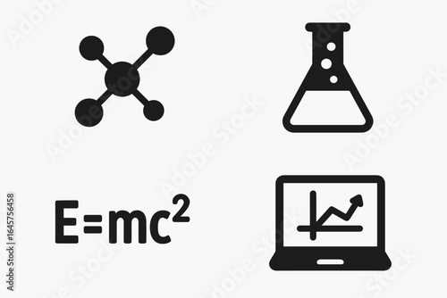 Set of STEM Icons Grid in Minimal Style