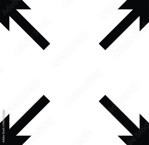 Full screen icon set. Expand size icons. Trim view sign. Enlarge screen symbols. arrows pointing outward expansion. extend image collection

