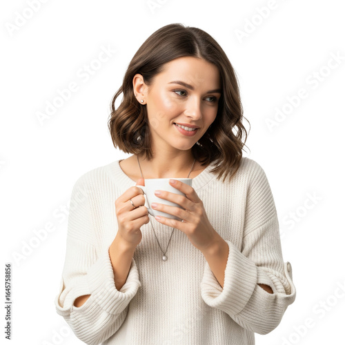 young woman with a cup of coffee