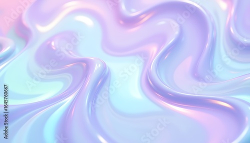 A swirling vortex of opalescent color shifts across a smooth, glossy surface