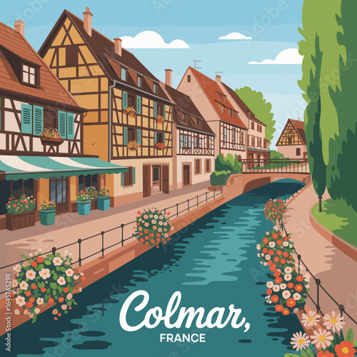 Colmar France Half-Timbered Houses and Canals Poster