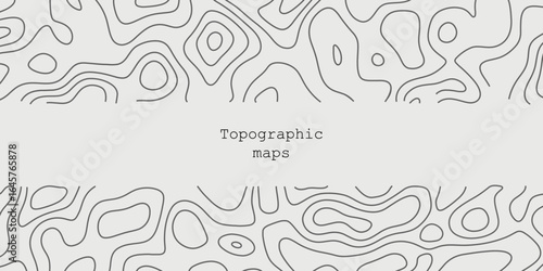 Topographic maps showcasing intricate line patterns and elevations in a minimalist design, suitable for educational and artistic purposes