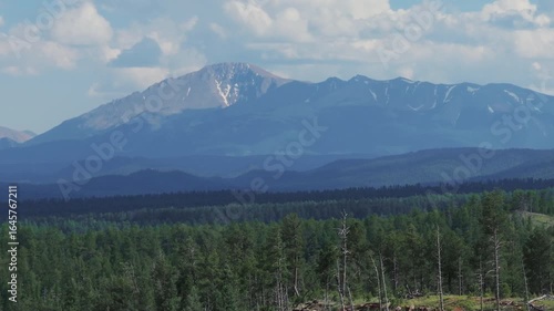 Aerial shot of beautiful Colorado mountains in the Summer