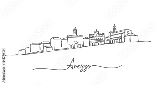 Arezzo Skyline Minimal Vector Illustration.