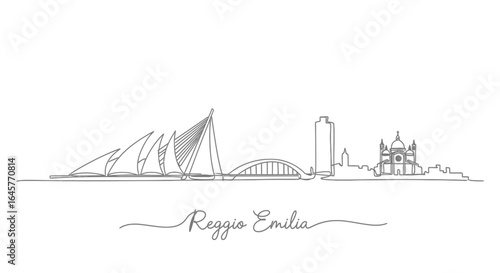 Reggio Emilia Skyline Minimalist line art.