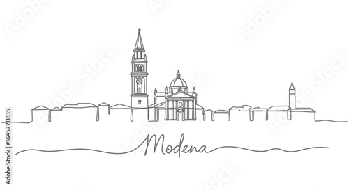 Modena Skyline Italy One Line Minimal.