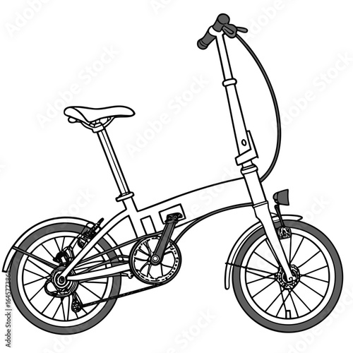 Folding bicycle with black accents compact urban mobility