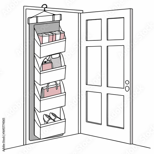 Hanging storage organizer with pink accents hanging organizer