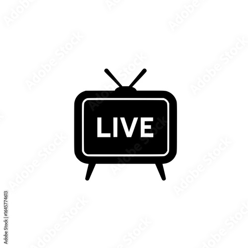 Classic Retro Television Displaying Live Text Isolated on White Background for Media Design
