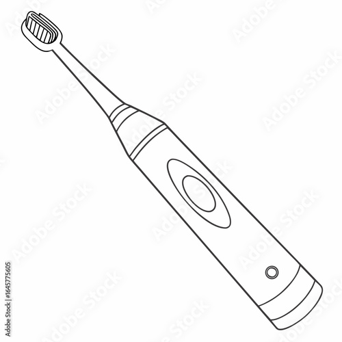 Electric toothbrush with bristles and power button