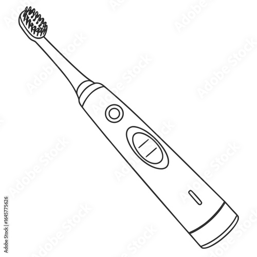 Electric toothbrush with bristles and buttons dental hygiene