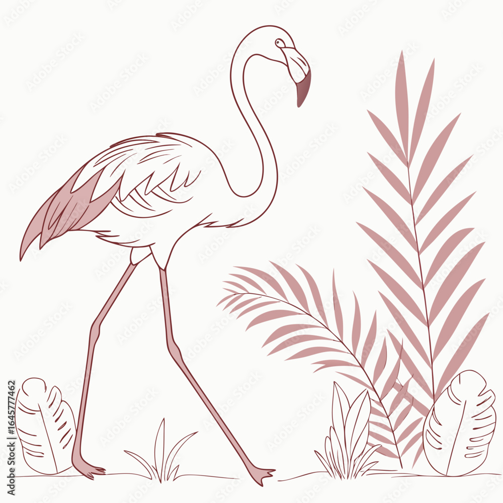 Fototapeta premium Beautiful Bird Vector Illustration in Minimal Art Style