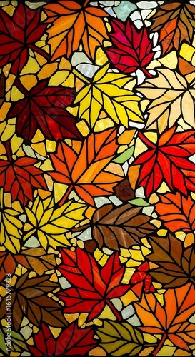 Autumnal Abundance: A mosaic of vividly colored leaves evoking the spirit of fall
