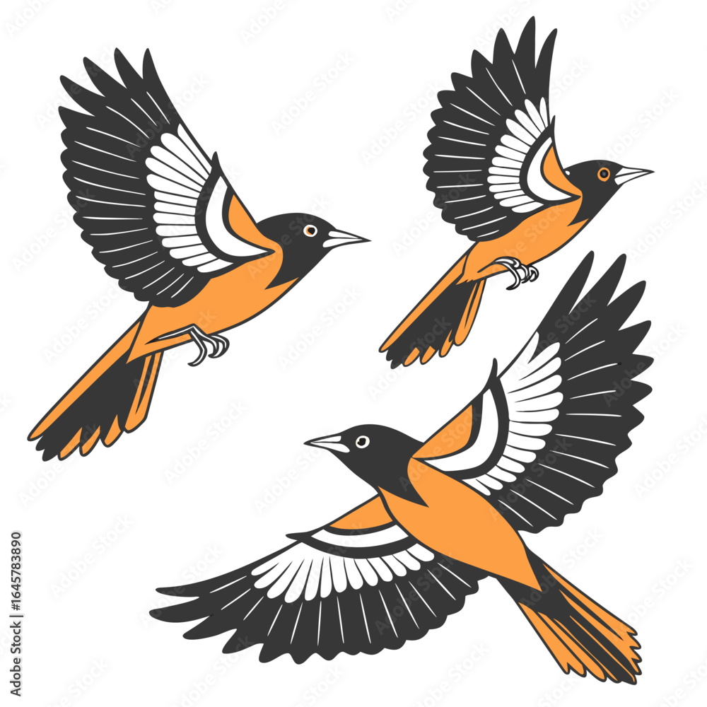 Obraz premium Beautiful Bird Vector Illustration in Minimal Art Style