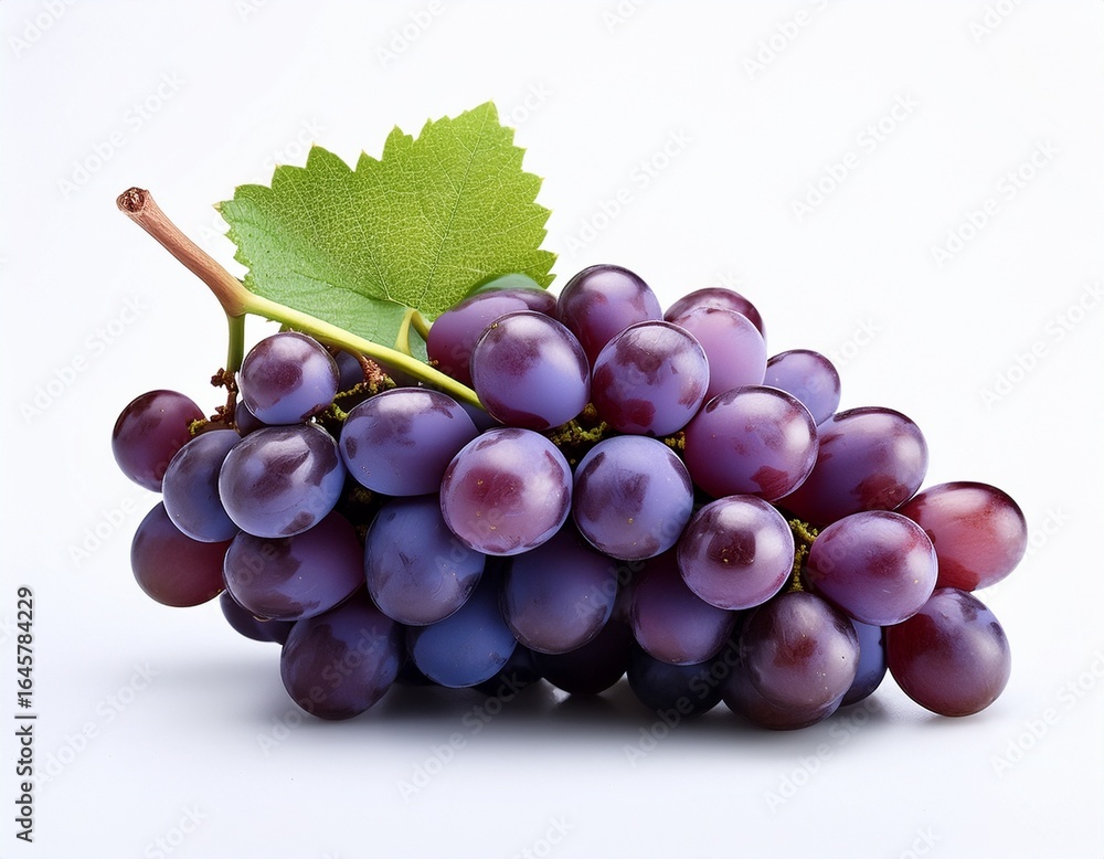 Fototapeta premium cluster of grapes on a plain white background