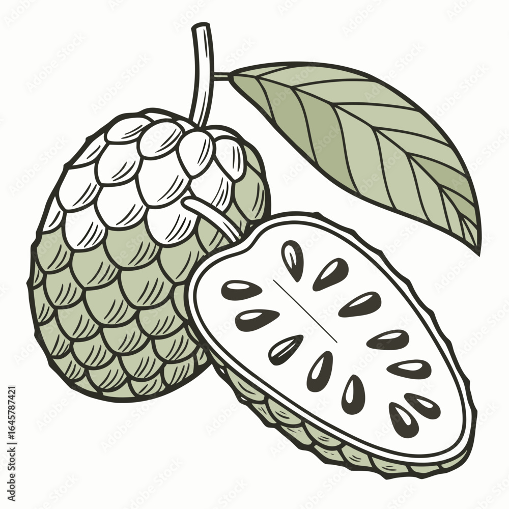 Fototapeta premium Fresh Fruit Vector Illustration in Minimal Art Style