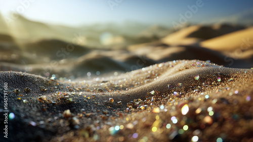 Sparkling Sand Grains in the Desert