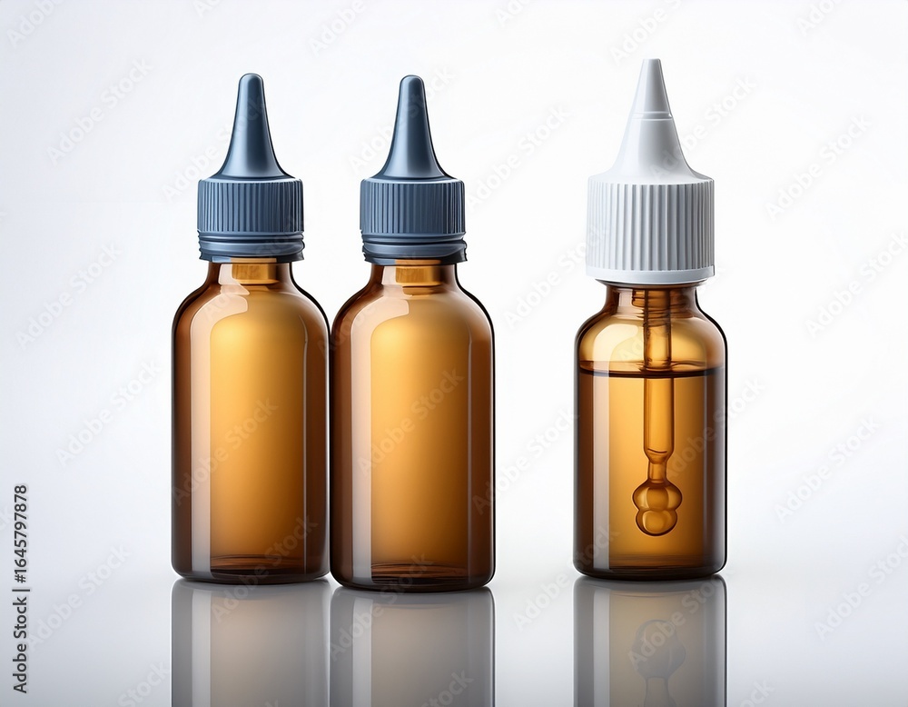Fototapeta premium drops of medicine for ears on a white background