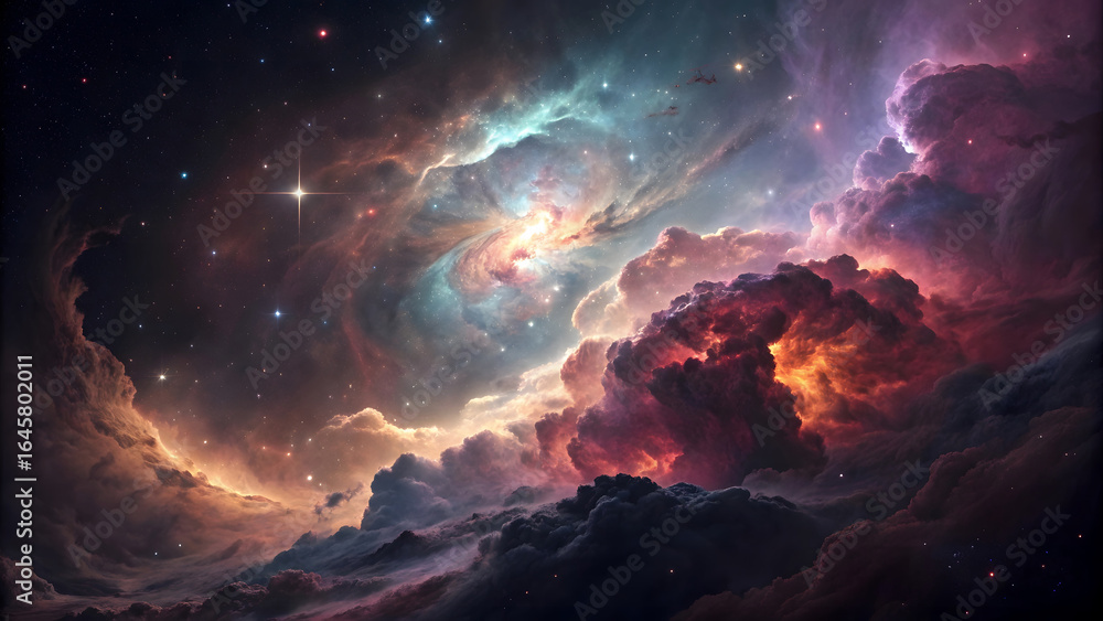 Dramatic Clouds with Cinematic Lighting in Vibrant Atmospheric Sky Dramatic Clouds with Cinematic Lighting in Vibrant Atmospheric Sky