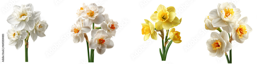 Obraz premium Jonquil flower isolated on transparent background.