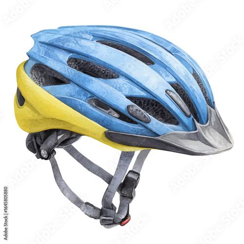 Bicycle Helmet in watercolor style, vector illustration, isolated on white background.