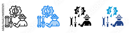 Breakdown icon set multiple style collection