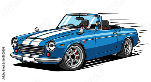 Classic Convertible Pixel Art Illustration
