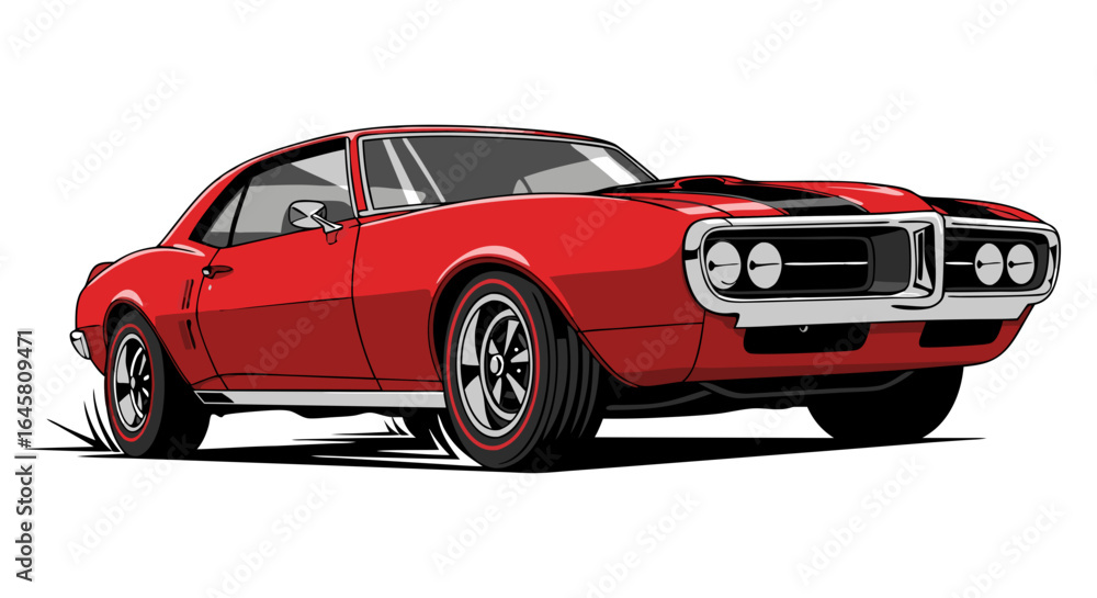 Fototapeta premium Classic Muscle Car Illustration Pixel Art
