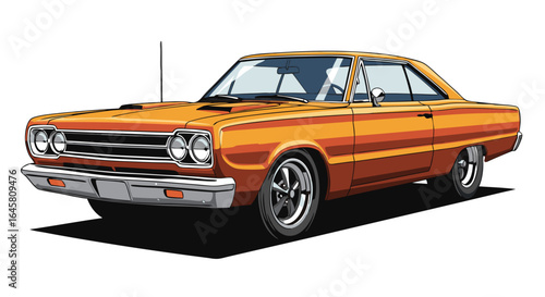 Classic Muscle Car Illustration Pixel Art