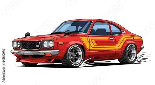 Classic Sports Coupe Pixel Art Illustration