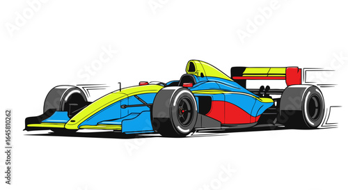 Colorful Racing Vehicle on Track Illustration
