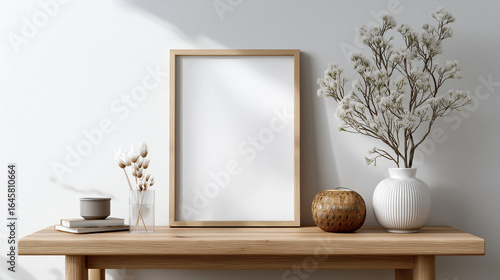 blank white frame mockup design