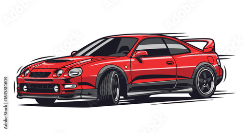 Pixelated Sporty Coupe Illustration