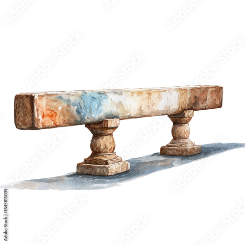 Balance Beam in watercolor style, vector illustration, isolated on white background.