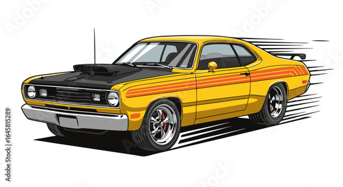 Vintage Classic Muscle Car Illustration