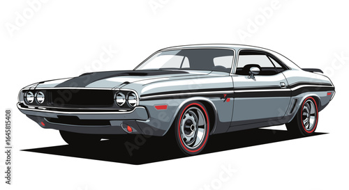 Vintage Muscle Car Pixel Art Illustration