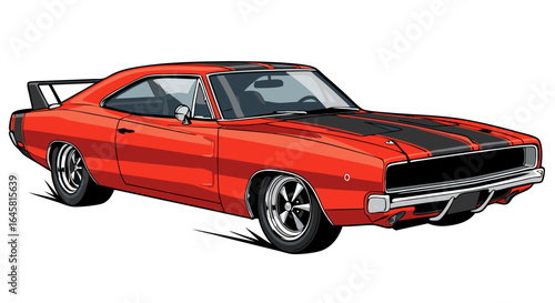 Vintage Sports Coupe Side View Illustration
