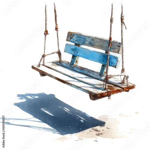 Swing in watercolor style, vector illustration, isolated on white background.