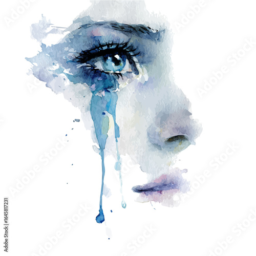 Baby Tears in watercolor style, vector illustration, isolated on white background.
