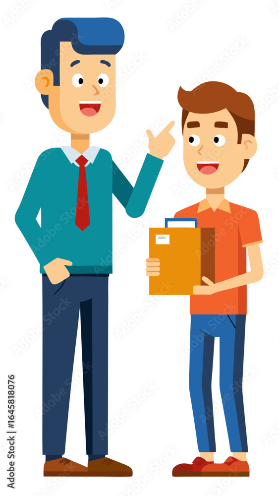 A man and a woman are standing next to a pile of boxes. The man is holding a red box and the woman is smiling. Concept of happiness and excitement A man and a woman are standing next to a pile of boxes. The man is holding a red box and the woman is smiling. Concept of happiness and excitement
